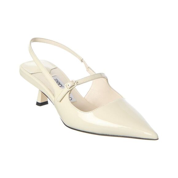 Jimmy Choo Didi 45 Patent Slingback Pump, White - Picture 1 of 5
